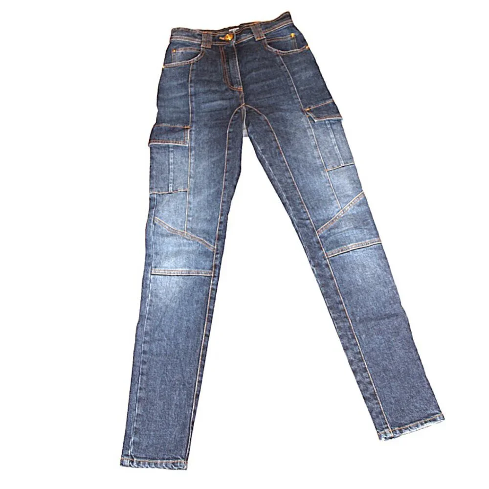 Balmain Cargo Pocket Faded Effect Slim Fit High Rise Jean, Size 34 (US 2)